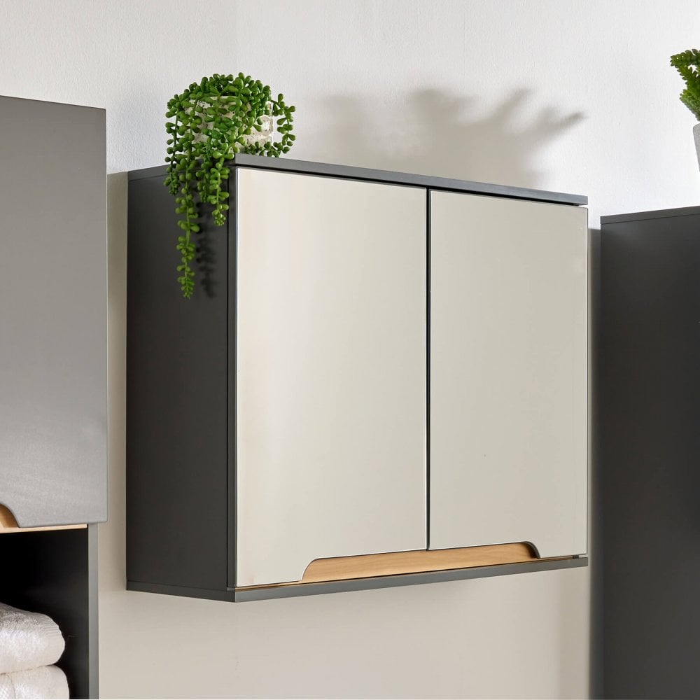 FLORENCE MIRRORED WALL CABINET GREY