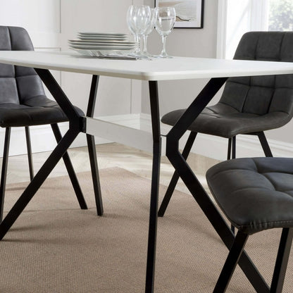LUXOR DINING SET & 4 GREY CHAIRS